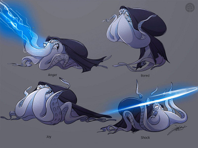 Octopus Emperor Palpatine character design game art illustration ocean life sketch starwars