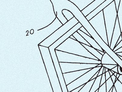 Square Wheel Patent bicycle bike drawing illustration spokes wheel