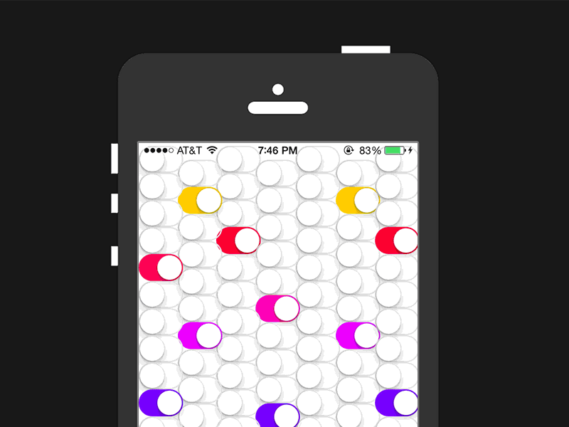 An app for people who like to toggle switches. apple ios7 iphone mobile rainbow switches toggles ui