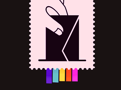 Meta-Mail colorful illustration rainbow stamp