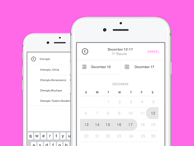 Mobile date picker app booking hotel mobile travel ui ux