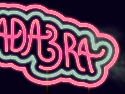 Abracadabra neon signage typography