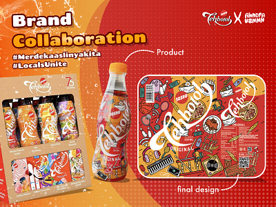 Collaboration with local brand ( teh botol sosro ) graphic design illustration ilus packaging