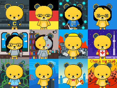 Cal Hacks 2.0 Bears art bear bears berkeley cal hackathon pixel pixel art