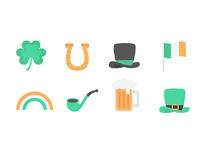 St. Patrick's Day Icons flag icon ireland irish luck rainbow shamrock st. patricks day