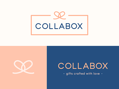 Collabox Branding branding branding design gift box icon logo logo design logotype minimalist ribbon type vector