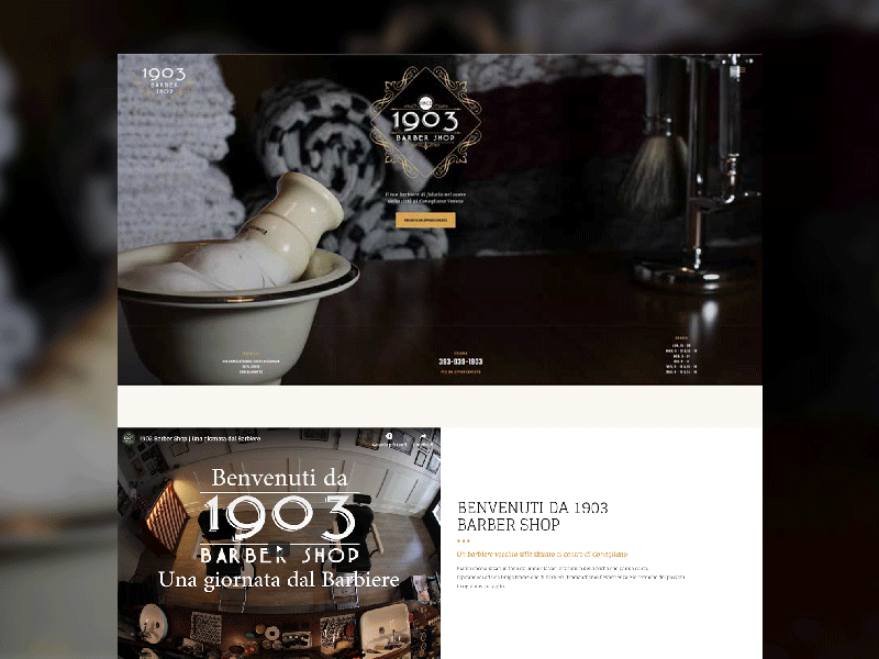 1903 Barber Shop Website webdesign website