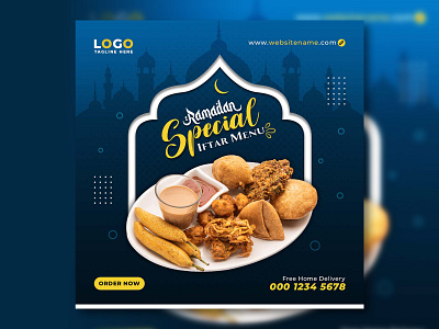 Ramadan Iftar Food Social Media Post Banner Design