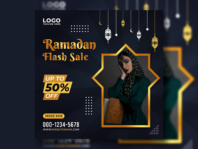 Ramadan Flash Sale Social Media Post Design Template
