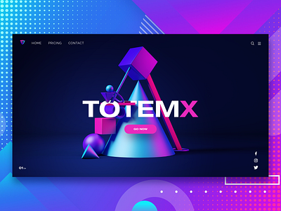 Totemx - UI cinema4d gradients graphic design interface landing page minimal minimalist modern powerpoint ui uidesign web design
