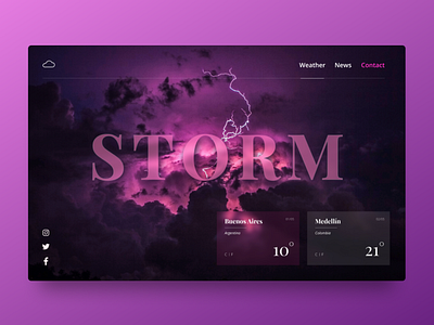 Storm - UI creative design gradients graphic design illustration interface landing page logo modern photoshop purple storm ui ux web design