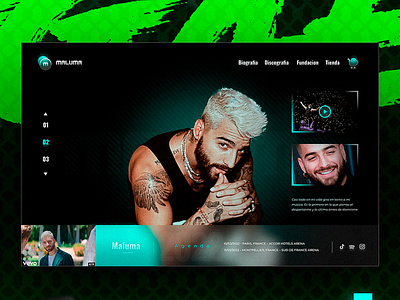 Maluma - UI interface landing page modern music regaetton ui ux web design