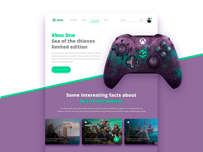 Xbox One - Sea of the thieves design dribbble flatdesign gradients graphic design interface landing page login modern ui ux web design