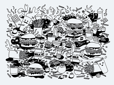 Extra Large beer brittneysikora buffalony burger cocktails design food illustration mistersizzles shake yum