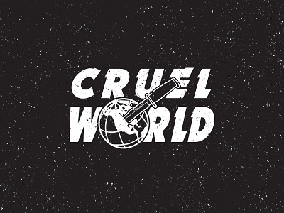 Cruel World design globe illustration illustrator knife waynes world