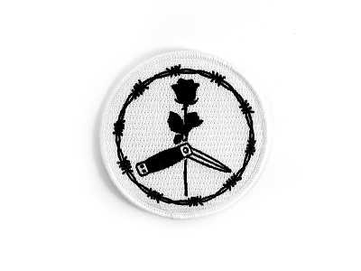 Tough Times Press black blade design flat icon identity patch peace rose vector