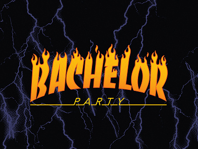 Bachelor Party destroy logo skate thrasher type typography wedding