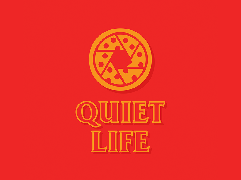 The Quiet Life typography photography pizza logo