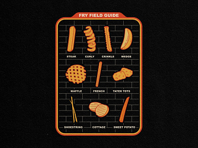 Fry Field Guide design fries illustraion merchandise retro snacks texture