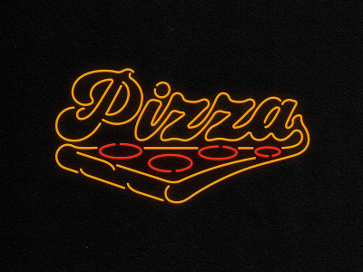 Neon Pizza logo neon pizza type