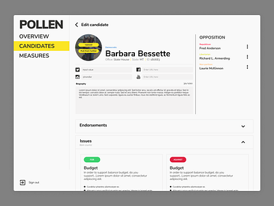 Pollen design interface ui ux web web app