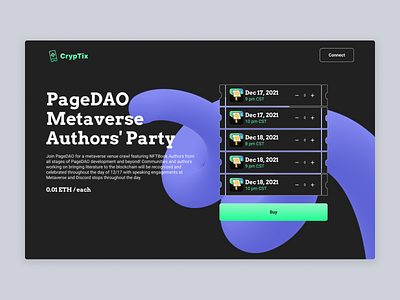 CrypTix Concept interface ui ux web app web3