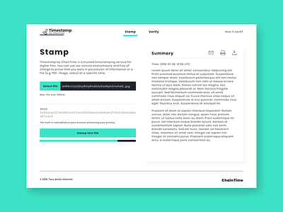 Timestamp - Blockchain typography ui ux web app