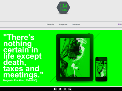 SM labs app mobile fluo green helvetica ipad iphone site