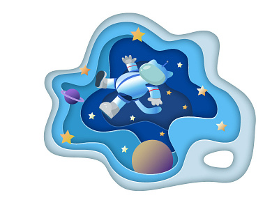 Space cat illustraion space vector vector illustration vectorart