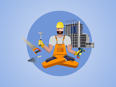 builder boy illustration вектор векторная графика професси человек