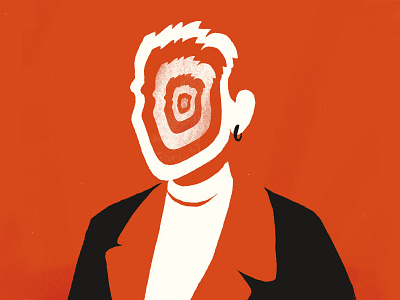 Vertigo album art album cover character design design earring farhay florian farhay illustration orange color portrait red color thomas azier tunnel tunnel illustration vertigo