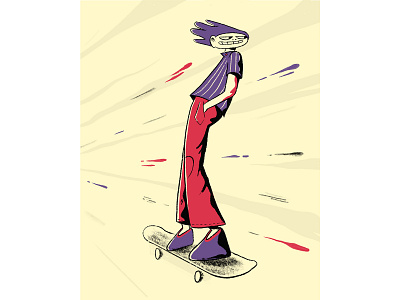 Skateboarder | Dude character character design cruiser farhay florian farhay guy character illustration illustrator jet set radio future old skool purple illustration retro illustration skateboard skateboard character skateboard graphics skateboarder skater skater illustration skaters stoner