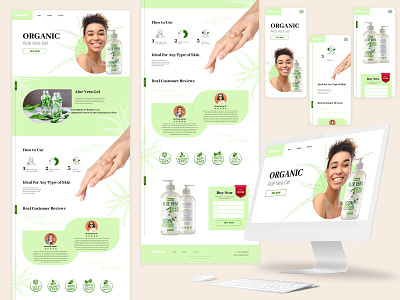 Landing Page for Aloe Vera Gel beauty care cosmetic cosmetics design design landing landing page landingpage webdesign