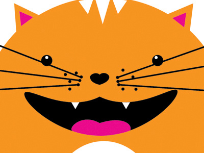 Kitty--Just for fun cat flat design illustration orange