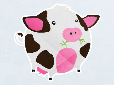 Cow animal baby brown cow design graphic gray icon sticker