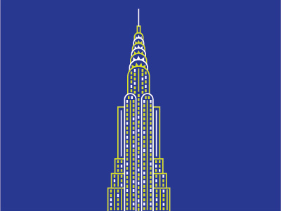 Chrysler Building architecture building design flat icon line neon nyc