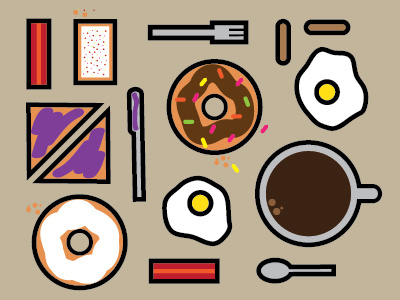 Big Breakfast breakfast design flat food graphic icons