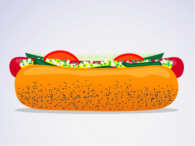 Chicago Style design flat food graphic hotdog icon minimal