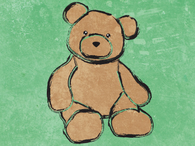 Teddy Bear bear brown children drawing green kids teddy texture toys