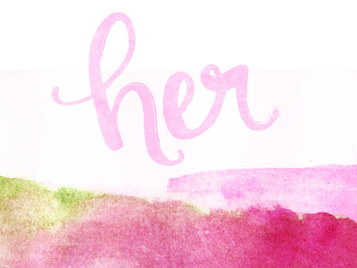 Her- Handlettering girls handlettering pink script watercolor women