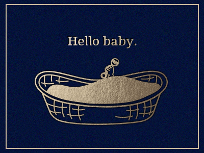 Gold foil Baby Announcement baby gold graphic icon invite minimal navy