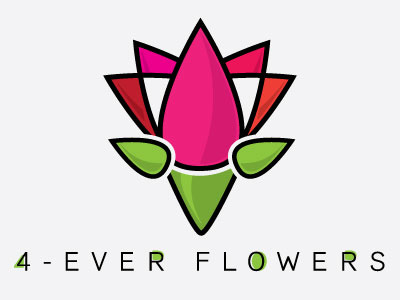 Forever Flowers Logo abstract design flowers geometric lines logo simple