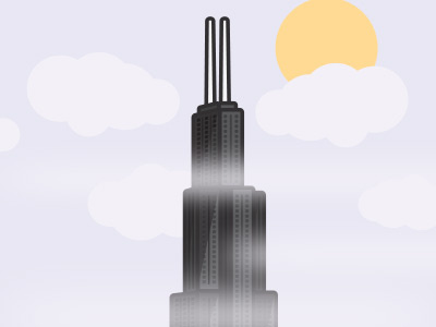 Hazy Chicago building chicago city design graphic icon skyscraper weather