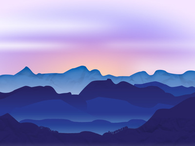 I've only seen a mountain once.... blue design dusk gradient graphic landscape purple simple