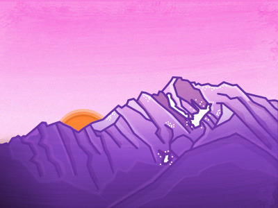 Mountain, Take Two graphic illustration landscape mountain pink purple sunset texture vector