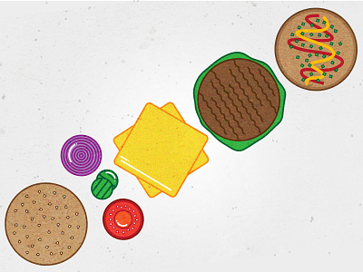 Mmmm...burger design food grill icon illustration simple texture