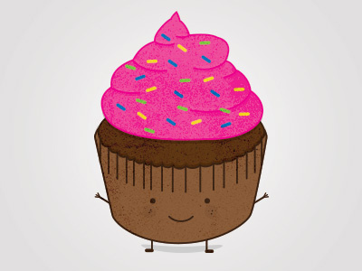 Just a Little Cupcake character cupcake cute design dessert food icon illustration pink texture