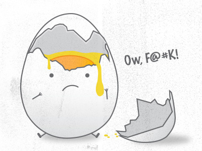 Broke My Yolk cartoon character cute drawing egg food fun icon illustration yolk