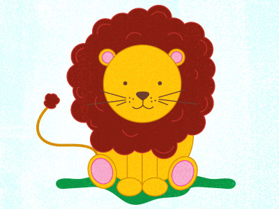 I'm a Lion, RAWR! animal baby cute drawing illustration illustrator jungle lion red yellow zoo