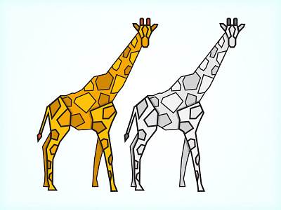 Geometric Giraffes animals geometric giraffe gray illustration line symbol yellow zoo